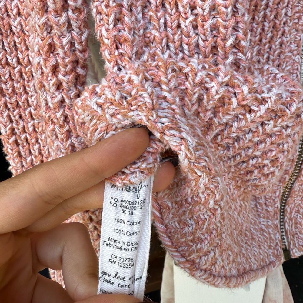 Wilfred Textured Pink Zip Up Cardigan - Picture 4 of 6